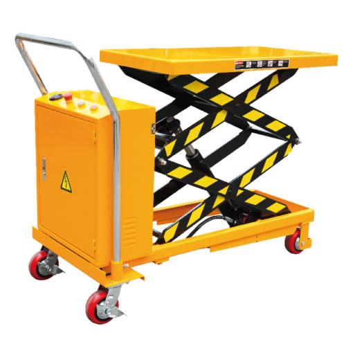 冠航牌進(jìn)口液壓泵雙剪式電動(dòng)/液壓升降平臺(tái)車