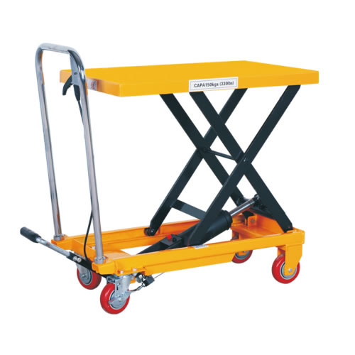 冠航牌小型手動單剪液壓升降平臺車貨物搬運車